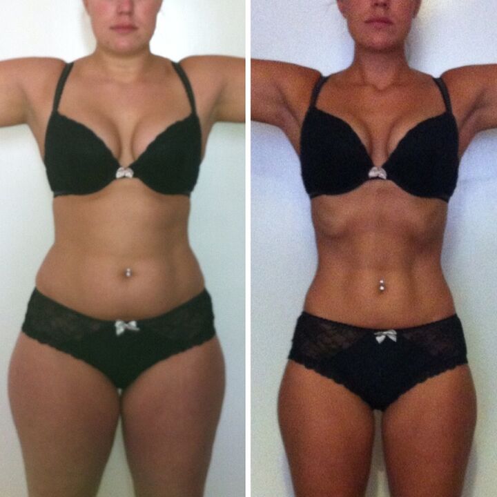 Rezultatul unei fete care pierde în greutate într-o săptămână cu ajutorul dietei și exercițiilor fizice